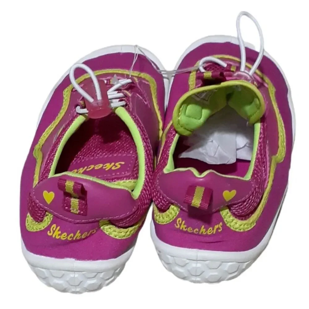Skechers Youth Girl's Summer Water Beach Shoes  Pink Lime Green Sz 2